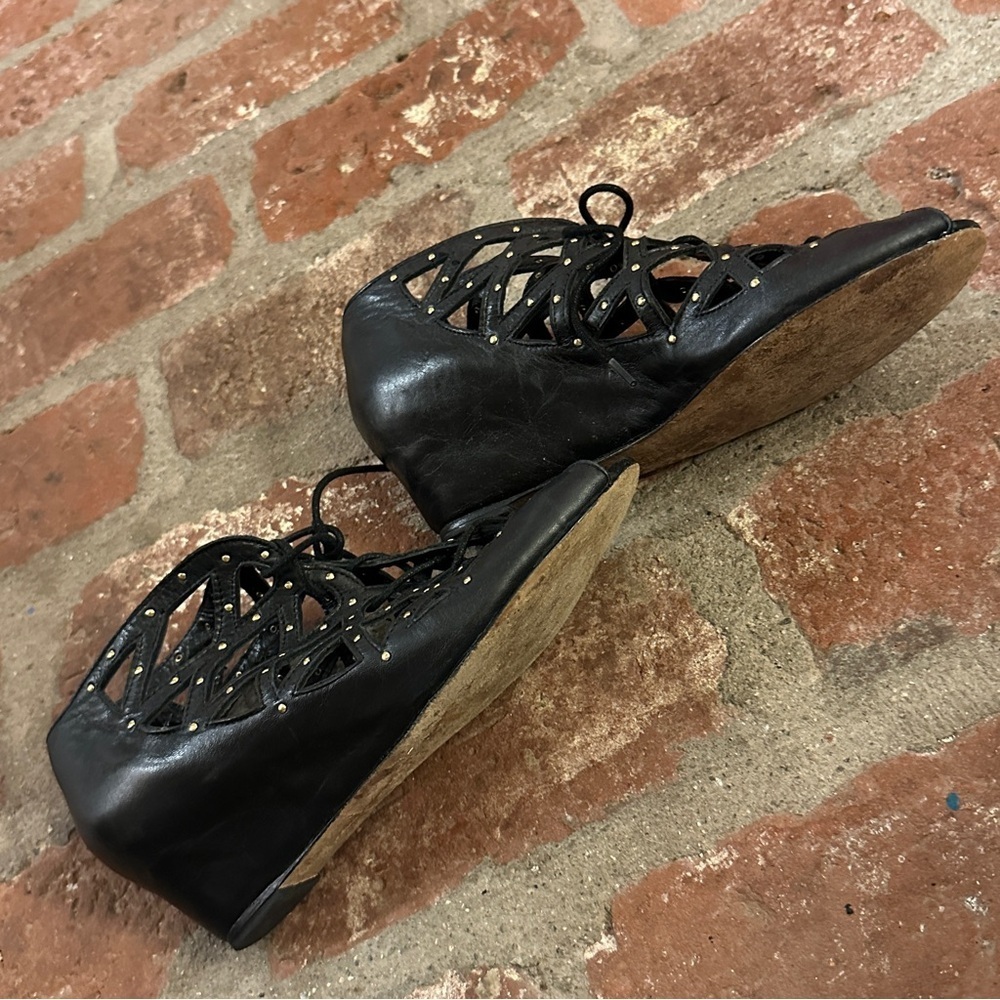 Dolce Vita Black Lace-Up Boots with Gold Accents - Picture 13 of 13